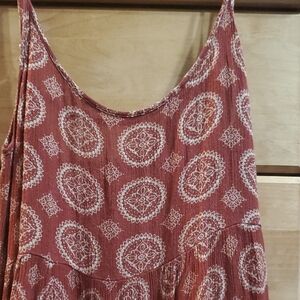 Bohemian Red Patterned Dress